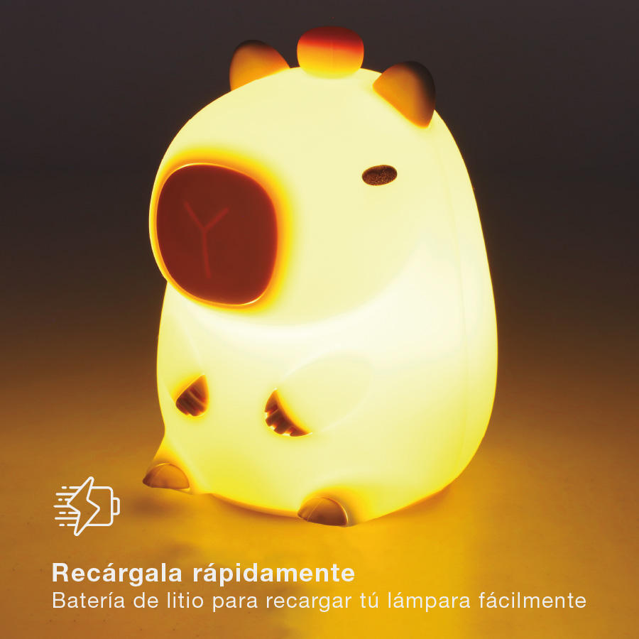 Luz de noche infantil LED Capibara 1W RGB batería recargable