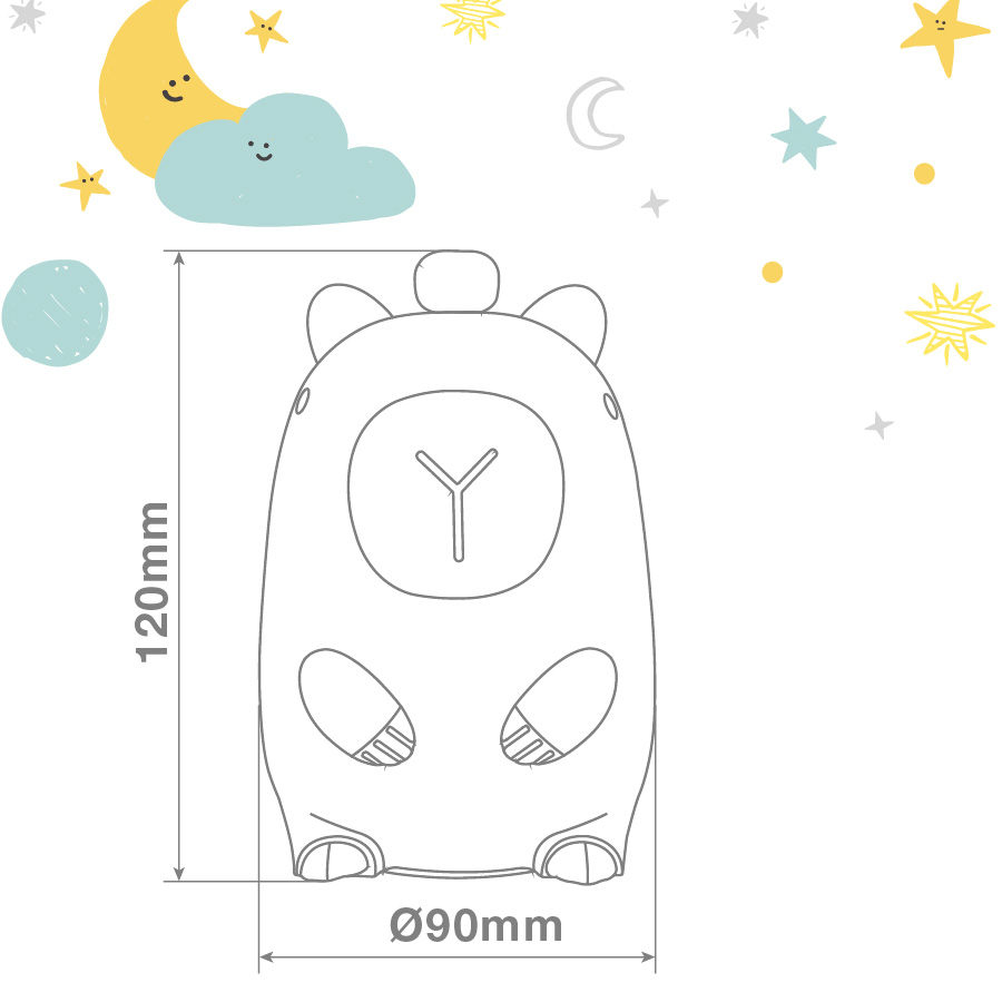 Luz de noche infantil LED Capibara 1W RGB batería recargable