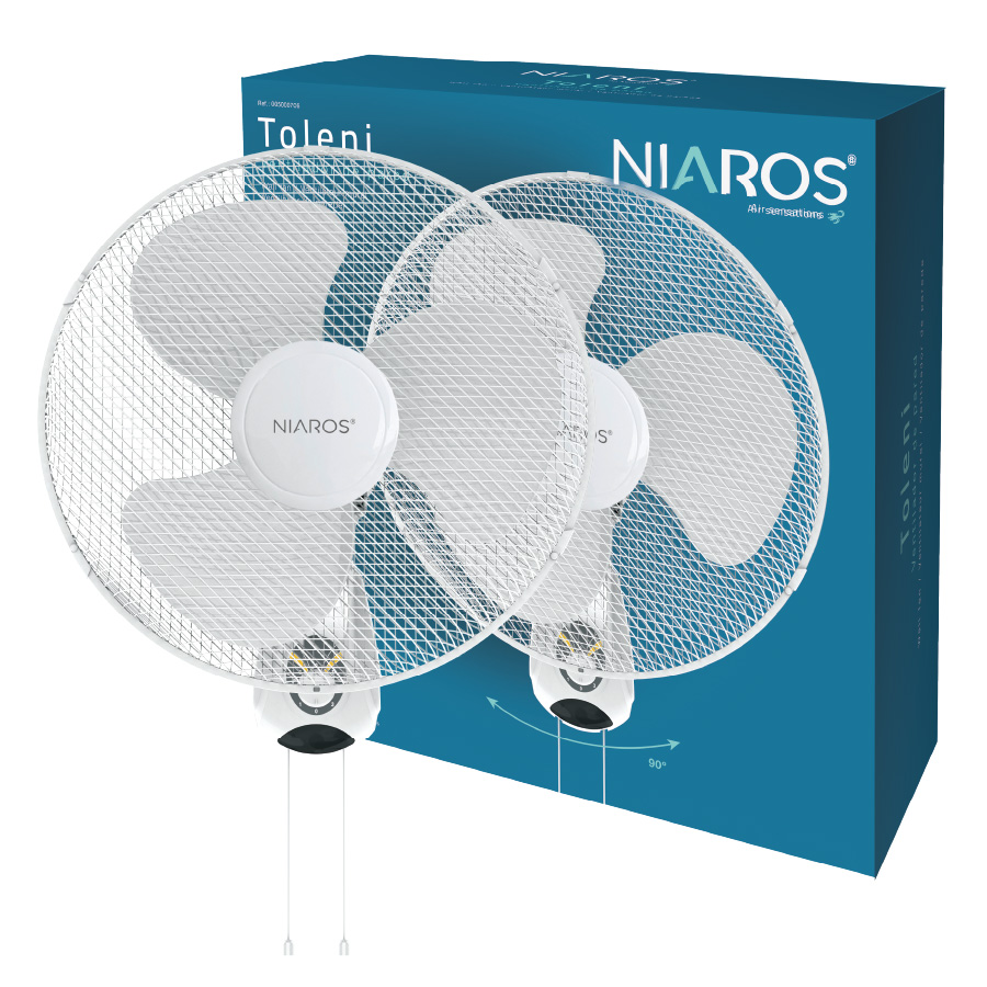 Ventilador de pared Toleni Ø43cm 45W Blanco