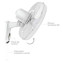 Ventilador de pared Toleni Ø43cm 45W Blanco