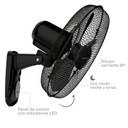 Ventilador de pared Sautar con mando Ø43cm 45W Negro