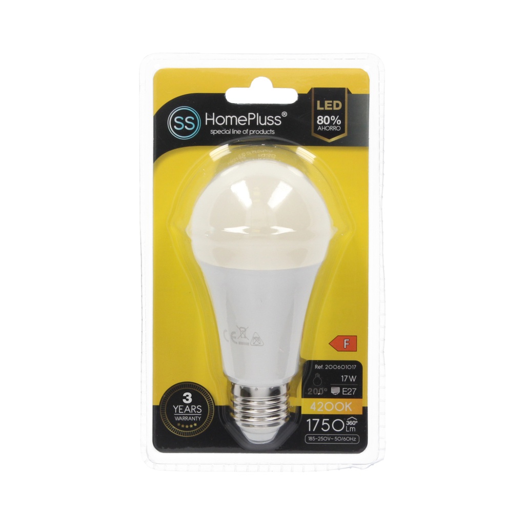 Lampara estandar 17W E27 4200K - 8u caja exp