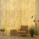 Cortina LED luminosa 2x2M Luz cálida