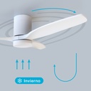 Ventilador de techo con mando 52' motor DC CCT regulable 3 aspas Madera blanco