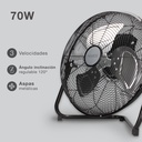 Ventilador metálico de suelo 40cm 70W Negro