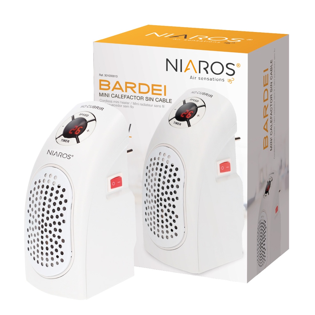 Mini calefactor sin cable Bardei Máx. 400W Blanco