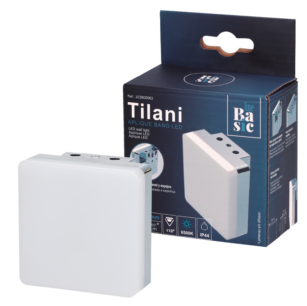 Aplique baño LED Tilani 4,5W 6500K IP44