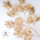 Rama decorativa LED de hojas palmito doradas 0,75M Luz cálida