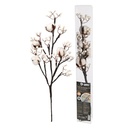 Rama decorativa LED de flores de algodón y bayas blancas 0,55M Luz cálida