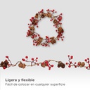 Guirnalda LED de piñas y bayas rojas 1,5M Luz cálida