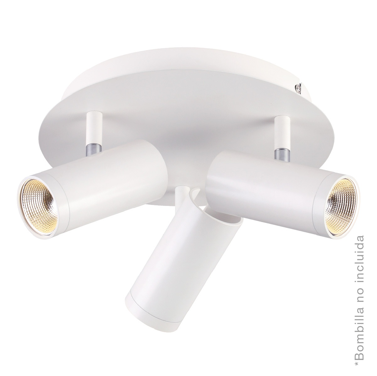 Foco techo triple circular GU10 Max.60W Blanco