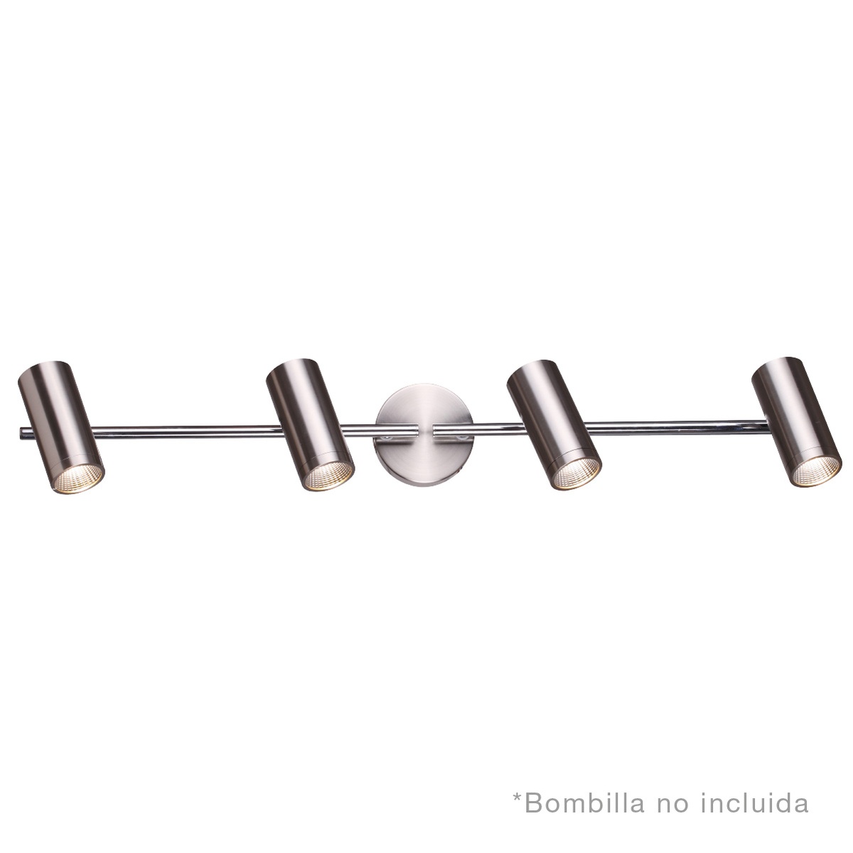 Foco techo cuadruple lineal GU10 Max.60W Niquel satin