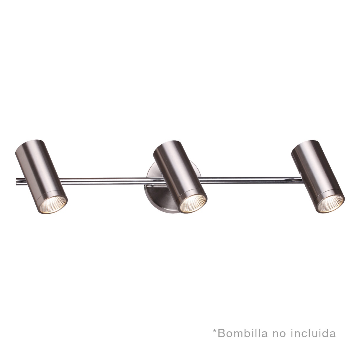 Foco para teto triplo linear GU10 Máx.60 W Níquel fosco