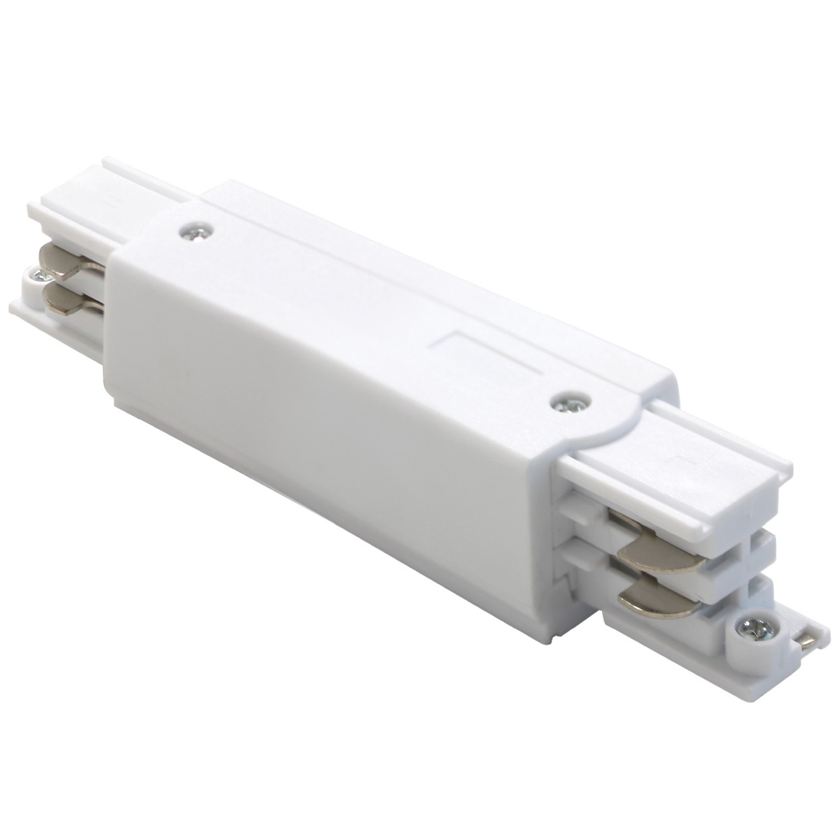Conector recto 3 vias para foco carril LED Blanco