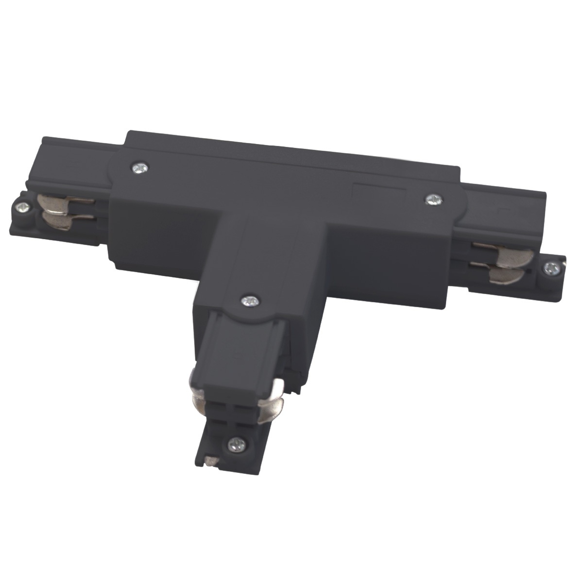 Conector T 3 vias para foco carril LED Negro