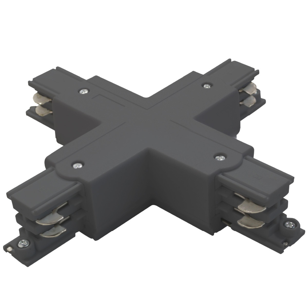 Conector forma 3 vias para foco carril LED Negro
