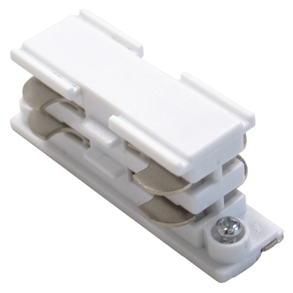 Conector recto 3 vias corto foco carril LED Blanco