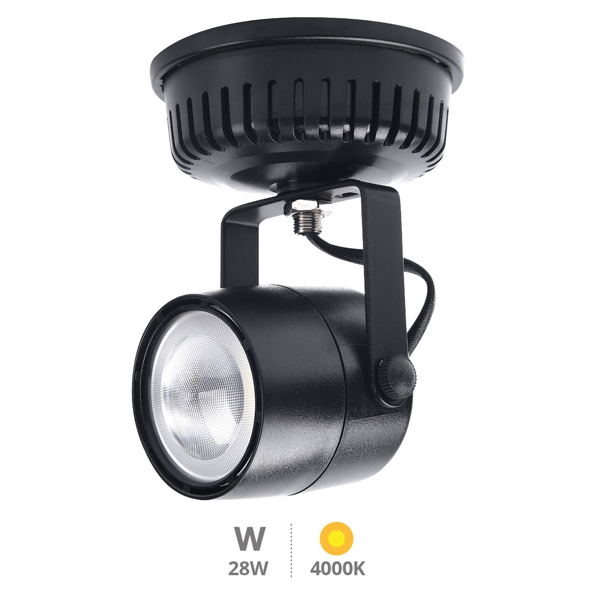 Foco superficie LED 28W 4000K Negro
