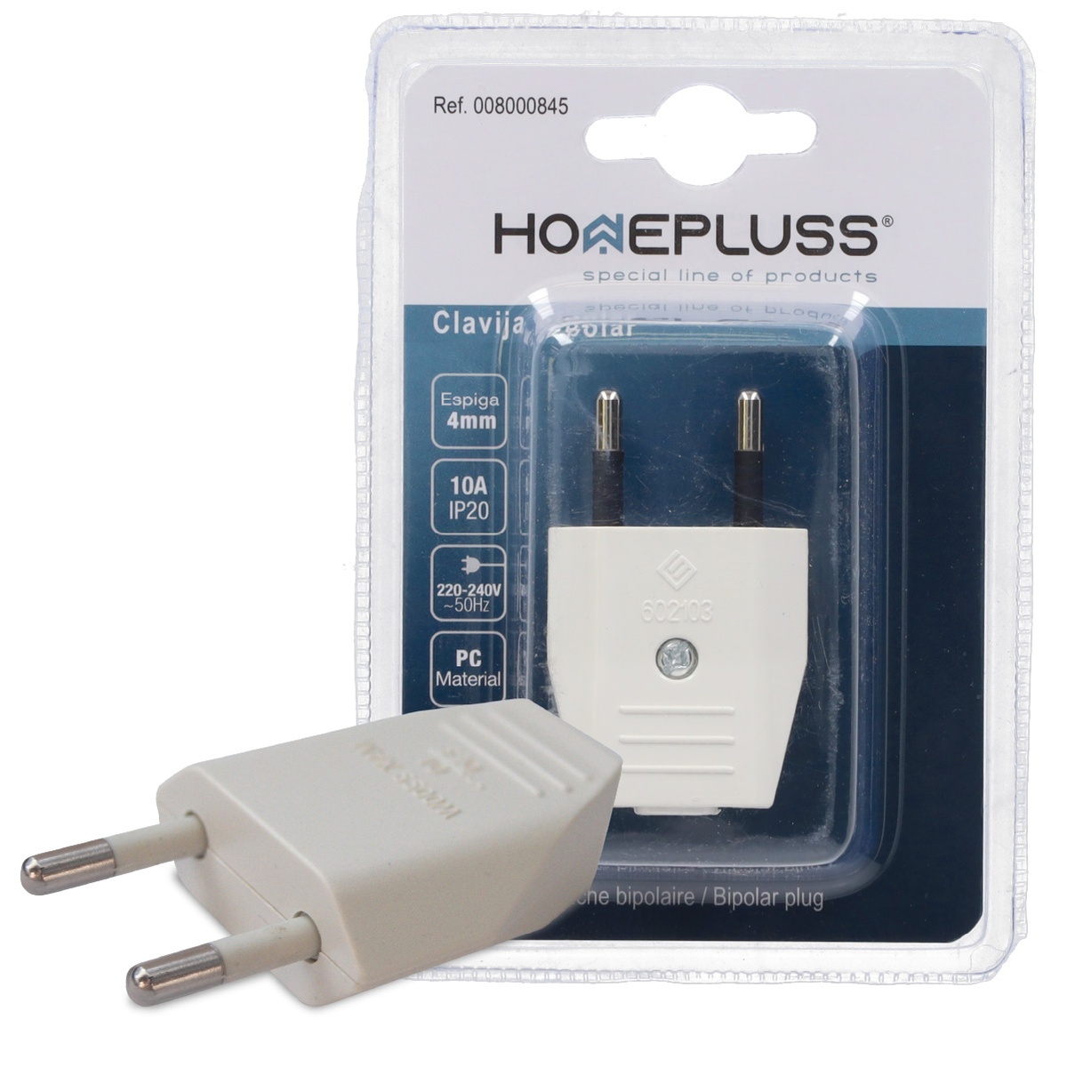 Clavija bipolar 4mm Blanco - 24u caja exp