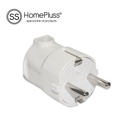 Clavija bipolar cable lateral 4.8mm Blanco-12u caja