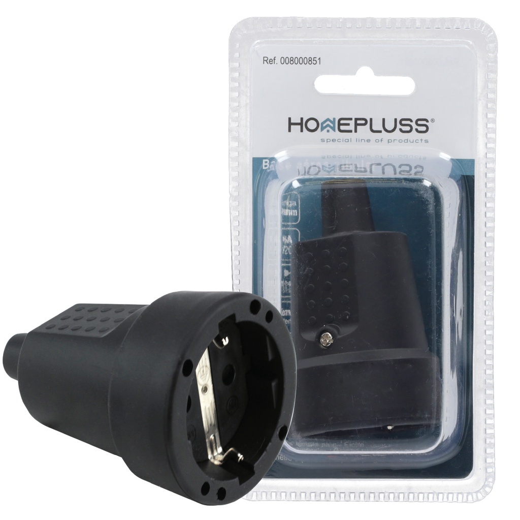 Base aerea e.cable recta 4.8mm Negro -8u caja