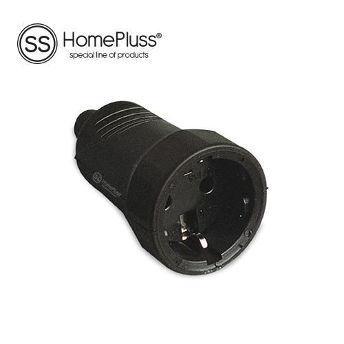 Ficha industrial entr. cabo reta 4,8 mm Negro – 8 un. caixa