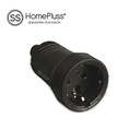 Ficha industrial entr. cabo reta 4,8 mm Negro – 8 un. caixa