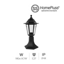 Candeeiro de jardim Gardeno sobremuro E27 IP44 Negro