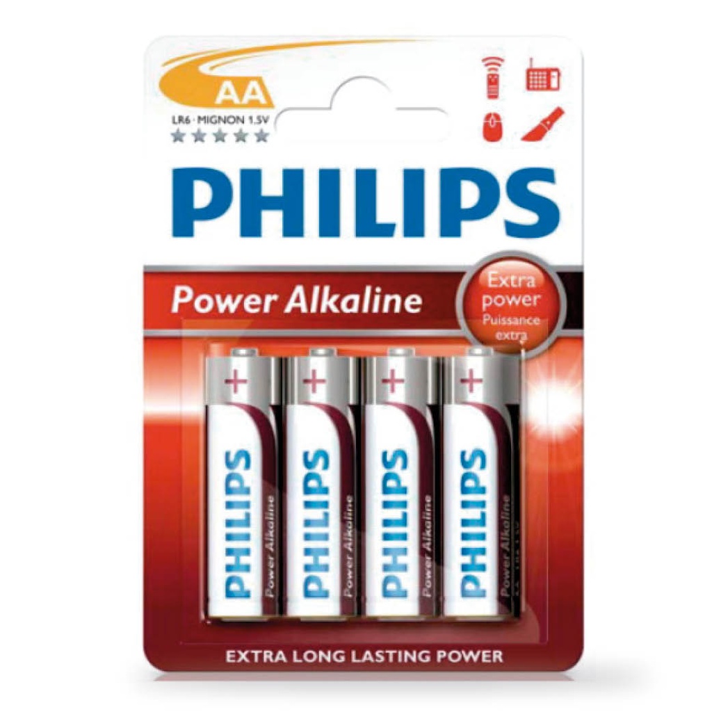 Pila alcalina PHILIPS LR6 (AA) Blíster 4 Ud.