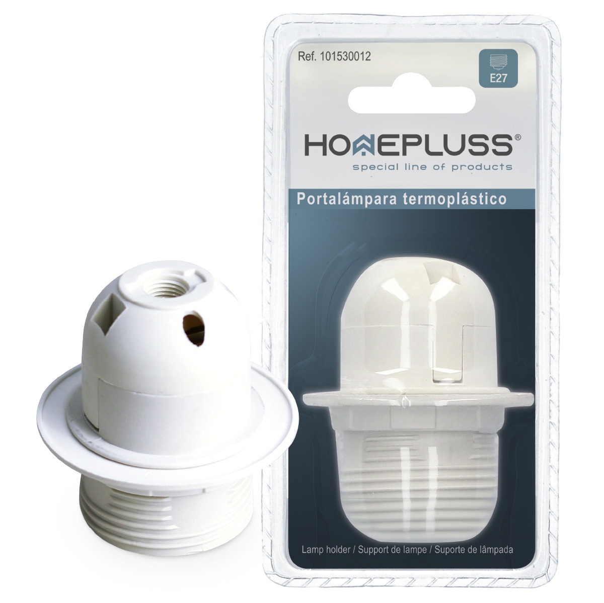 Suporte de lâmpadas termoplástico E27 Branco – 10 un. retrátil