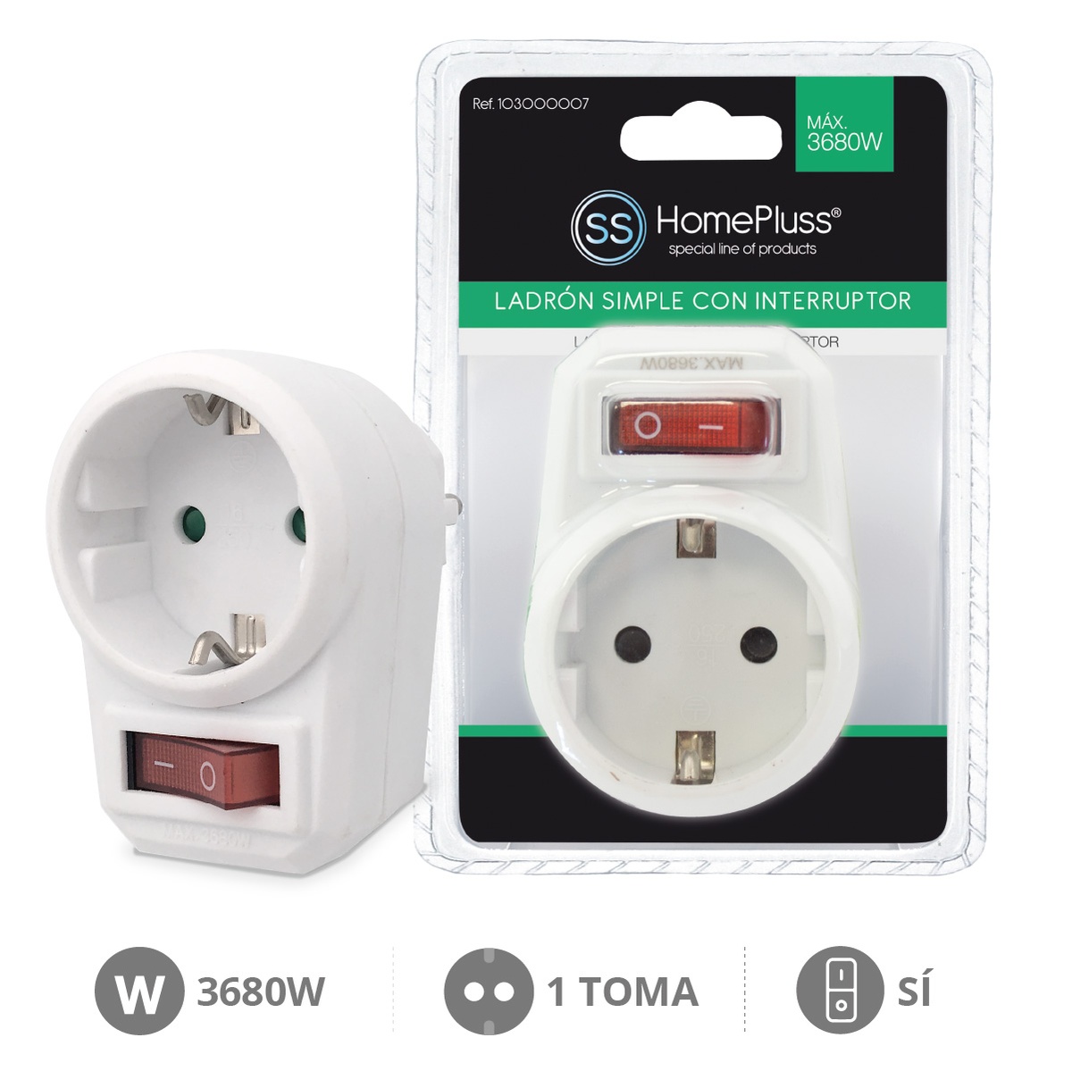 Adapter with switch - 6pcs inner box