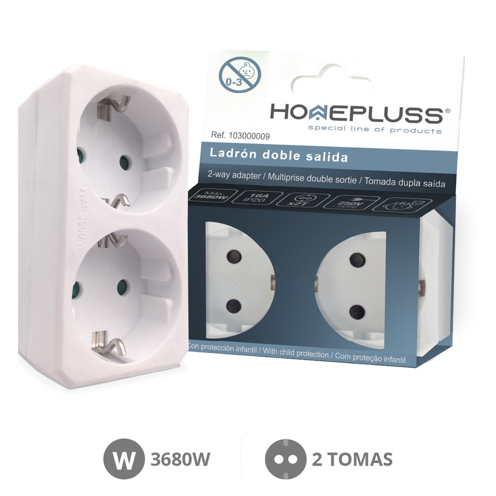 Ladron doble salida -10u caja exp