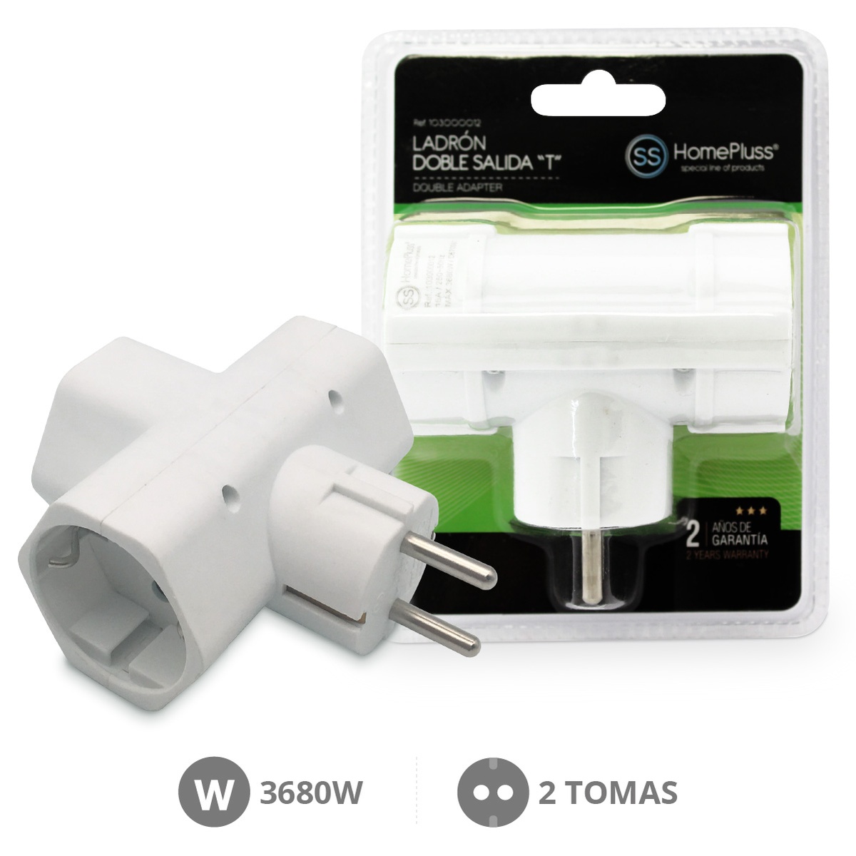 2 way adapter T shape - 6pcs inner box