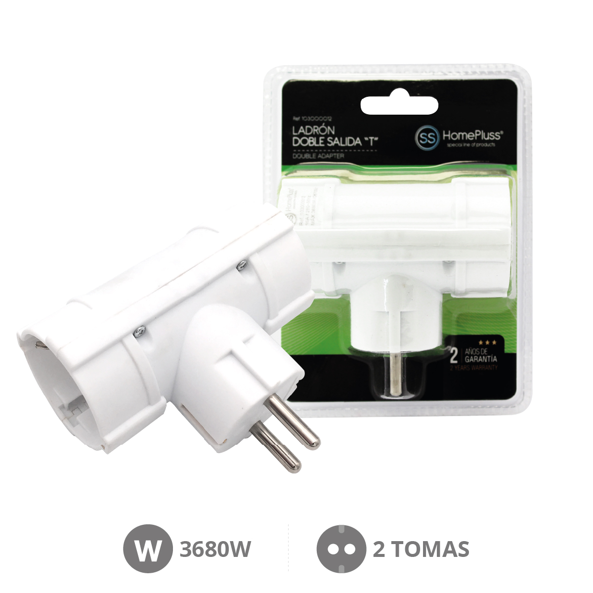 Ladron doble salida "T"- 6u caja exp