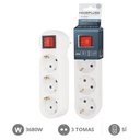 Ladrón triple salida con interruptor vertical - 10u caja exp