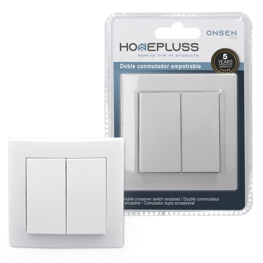 Comutador duplo encastrável Osen – 6 un. caixa exp