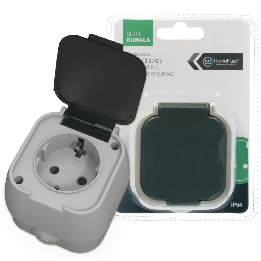Base sucko de superfície IP54 Negro – 6 un. caixa exp