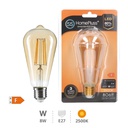 Bombilla LED pera filamento Gold 8W E27 2500K - 6u caja exp