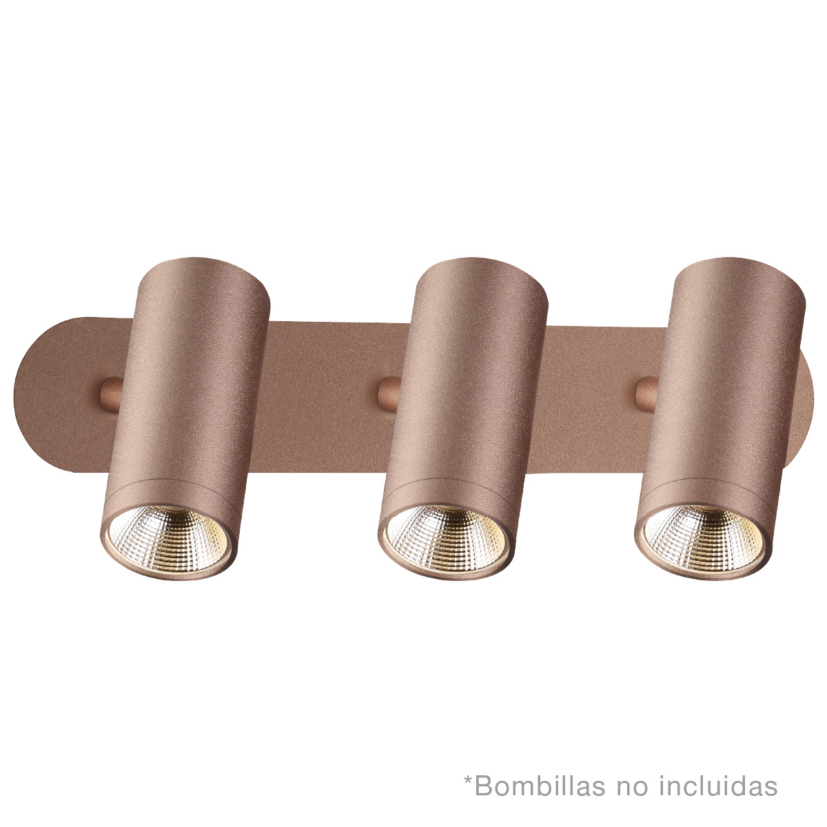 Foco techo triple lineal GU10 Max.60W Cobre