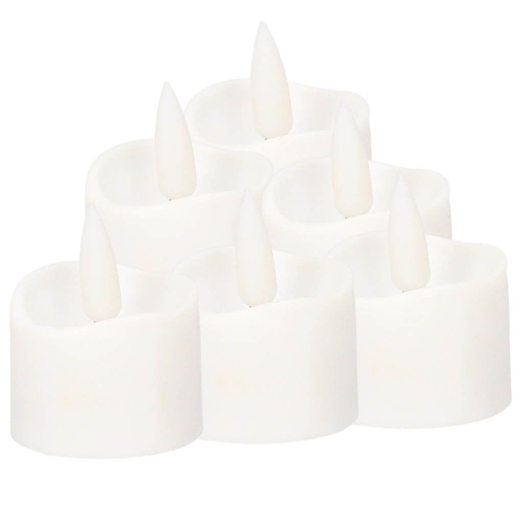 Pack 6 velas decorativas LED 36mm