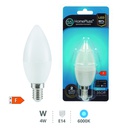 Bombilla LED vela 4W E14 6000K - 12u caja exp