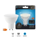 Bombilla LED dicroica 6W GU10 6000K - 12u caja exp