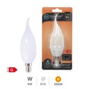 Bombilla LED vela soplo viento 6W E14 3000K - 12u caja exp