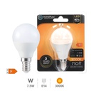 Bombilla LED esférica 7,5W E14 3000K - 12u caja exp