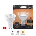 Bombilla LED COB dicroica 5,5W GU10 3000K - 12u caja exp