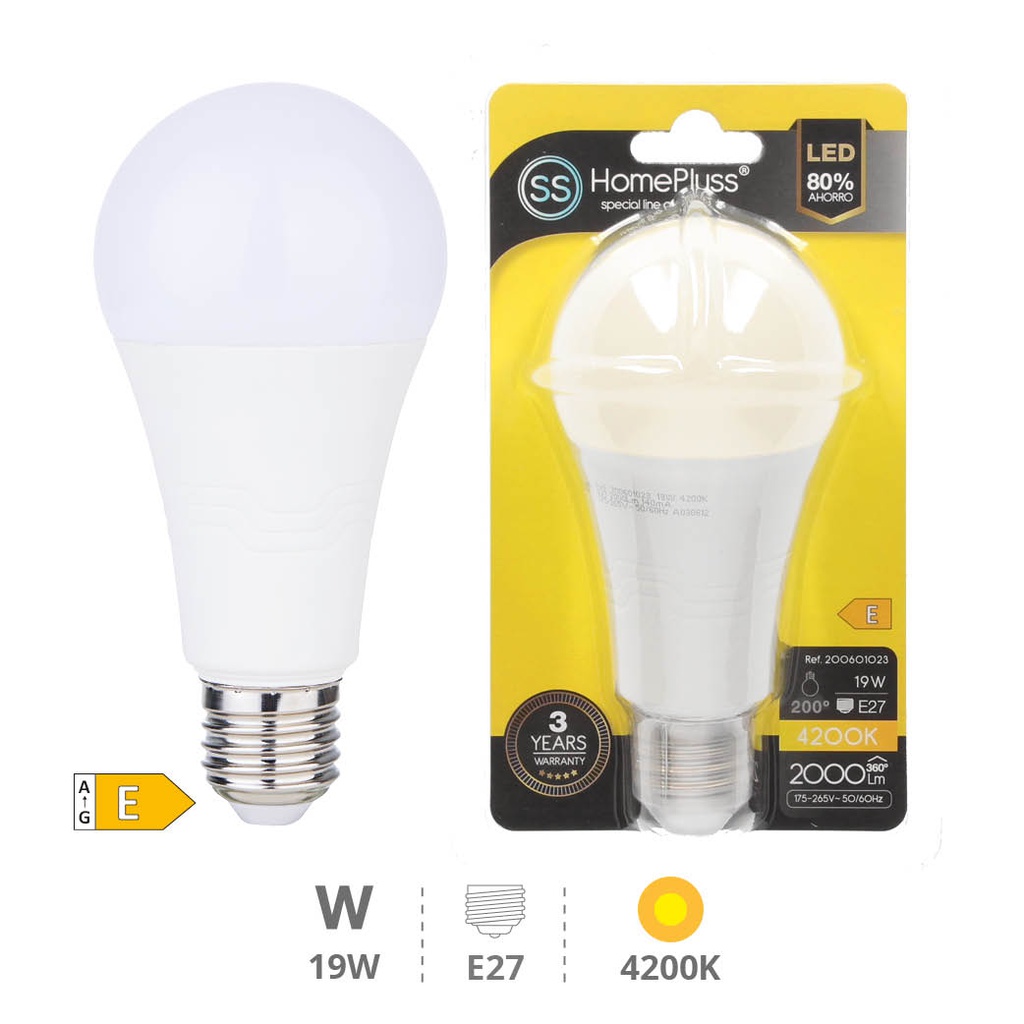 Bombilla LED estándar 19W E27 4200K - 6u caja exp
