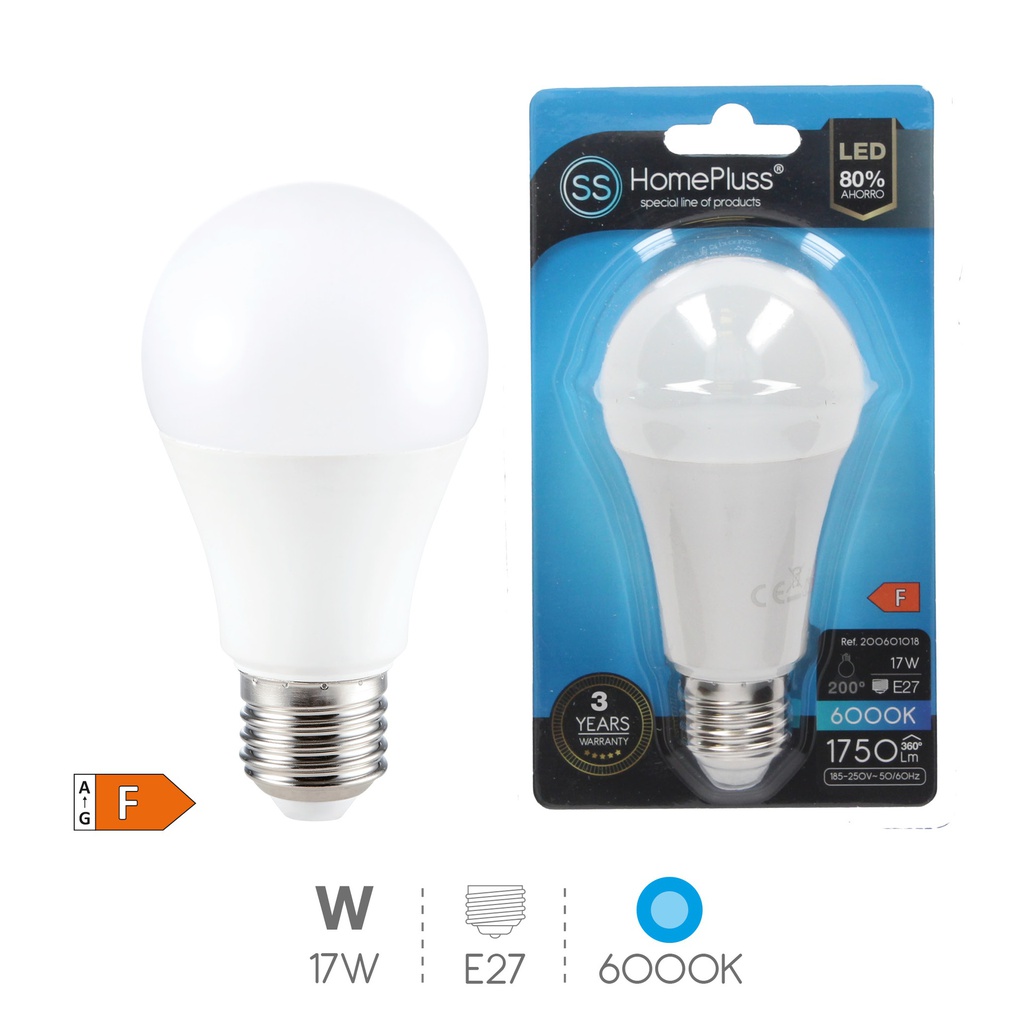 Bombilla LED estándar 17W E27 6000K - 8u caja exp