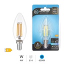 Bombilla LED vela filamento 4W E14 6500K - 12u caja exp