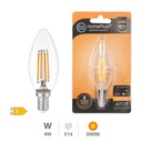 Bombilla LED vela filamento 4W E14 3000K - 12u caja exp