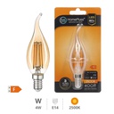 Lâmpada LED vela sopro de vento filamento Gold 4 W E14 2500 K – 12 un. caixa exp